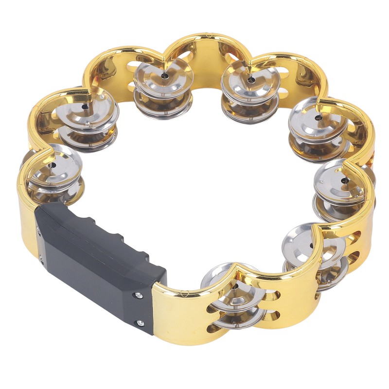 Tambourine Double Row Floral Design Percussion Jingles Hand Instrument for