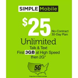SIMPLE MOBILE $25 SIMPLE MOBILE FAST REFILL | TOP UP