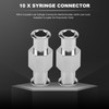 10Pcs Coupler Luer Syringe Connector Metal Double Joints Luer Lock