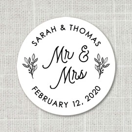 Mr and Mrs Stickers, Wedding favor stickers, Engagement Envelope Seals, F22:3