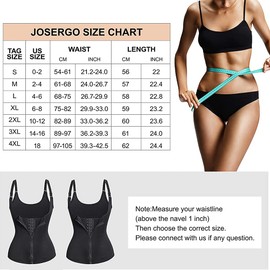 ADSE Women's Underbust Corset Waist Trainer Shapewear Body Shaper Zipper Vest with Adjustable Straps(L) Black