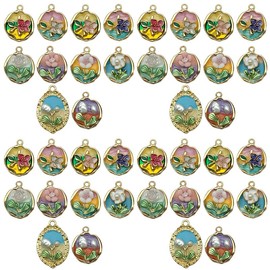 Youdiyla 10pcs Alloy enamel oil painting set series Pendant Jewelry Making DIY Keychain Earrings Pendant Various Design Charms for Jewelry Making Bracelets Necklace (SN1044)