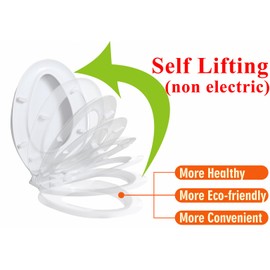 Minixi Self Lifting Toilet Seat, Non Electric, No Cleaning Required, Auto Lifting, Suitable for Oval Toilet