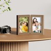decorUhome Double 4x6 Picture Frame Vertical, Engineered Wood Bifold Photo
