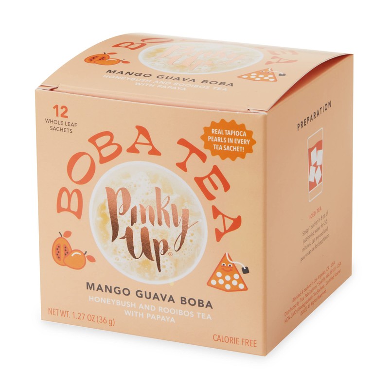 Pinky Up Mango Guava Boba Tea Sachets - Calorie Free