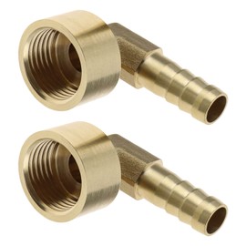 eMagTech 2PCS 90 Degree Elbow Brass Barb Hose Fitting 8mm Barbed to G1/2 Female Pipe Adapter Swivel Nut Pipe Connector for Air Hoses Gas Hoses Water Pipes Fuel Hoses