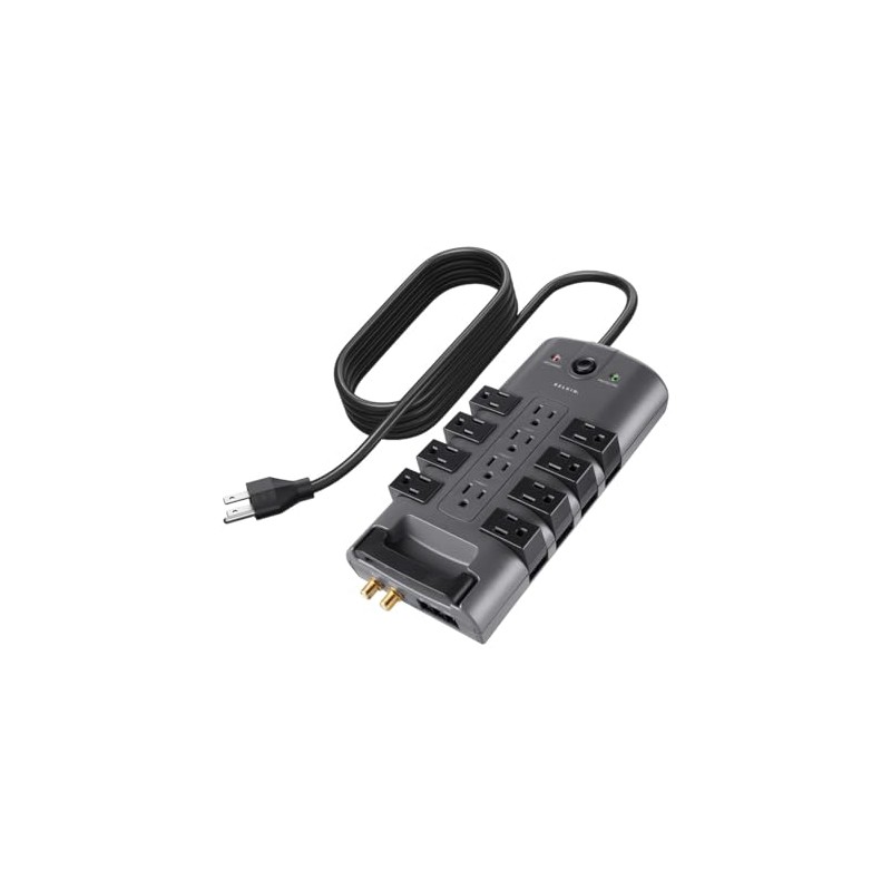 Belkin BP112230-08 Supresor de Picos Enchufe de Pivote, 12 Salidas,