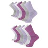 Merrell Midweight Cushion Crew Socks 12 Pair Pack, Purple, S/M