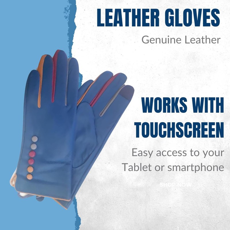 Vera Tucci TIFFANY G01 Leather Multi Colour Button & Fingers