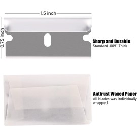 REXBETI REXBETI 400PCS Single Edge Razor Blades, Industrial Scraper Razor Blades, One Edge Razor Blade, Replacement Box Cutter Blades, Suitable for Removing Labels, Decals, Stickers