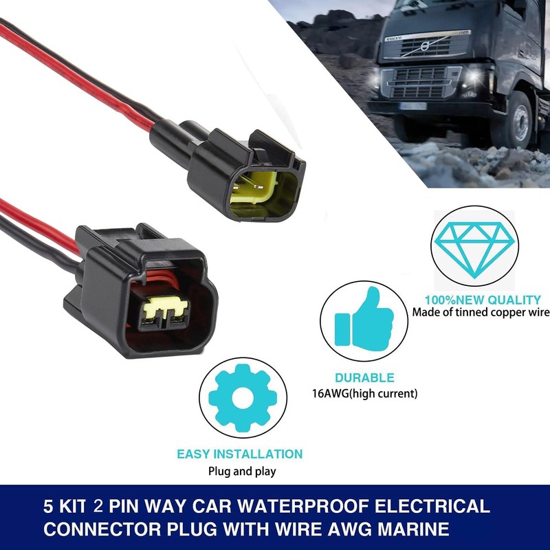 ZHOFONET 2 Pin Connector Plug, 5 Pairs Cable Connector Plug,