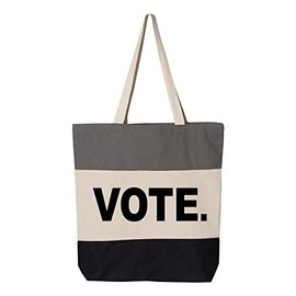 Vote Tote Bag, Gift For Voters, Political Bag, Midterm Elections Bags, Cute Election Tote, Voting Gift, Election Day Gifts, Vote Women Bags (15"L x 15"H x 3"D, Tri-Color Grey)