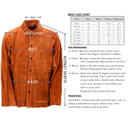 QeeLink Leather Welding Jacket - Flame-Resistant Heavy Duty Work Welder Jackets - Split Cowhide Welding Coat for Men Women (XXX-Large)