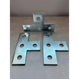 Unbranded Strut Bracket Flat Steel 4-hole Tee Bracket 1-5/8" Strut Channel Lot of 10