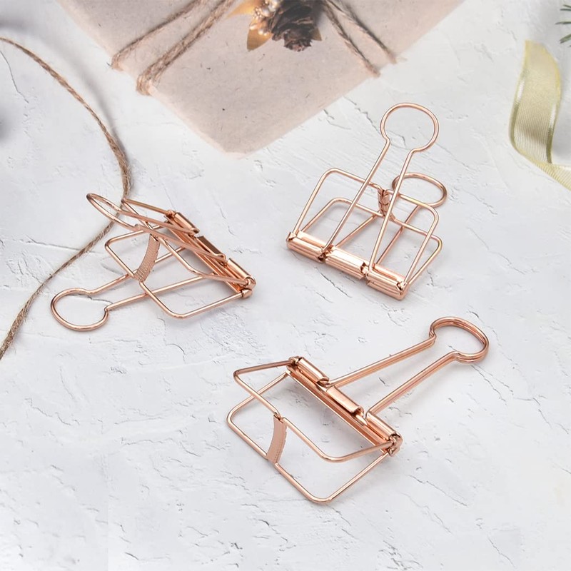 Extra Large Binder Clips 2 Inch, Big Paper Clamps Rose