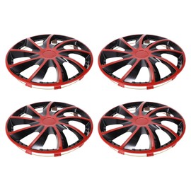 TUCKBOLD 4 Pcs R15/15" Car Wheel Rim Hub Cover Wheel Hub Caps Red Plastic for Car Pickup Truck SUV Wheel Skins Decorative Wheel Rim Cover Replacement