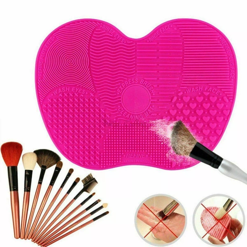 Unbranded Green-Silicone Makeup Brush Cleaner Pad Washing Scrubber Board Cleaning