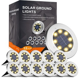 INCX Solar Lights Outdoor Waterproof,12 Pack Solar Lights for Outside, Solar Garden Lights Landscape Lighting for Patio Pathway Lawn Yard Deck Driveway Walkway, Warm White