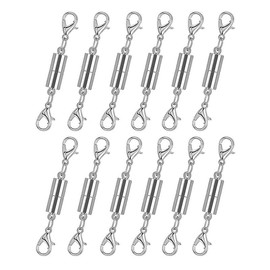 12 Pack Magnetic Necklace Clasps and Closures Necklace Jewelry Extender with Strong Magnet Magnetic Gold and Silver Plating Gift Stainless Steel Charm:_Silver-Regualr