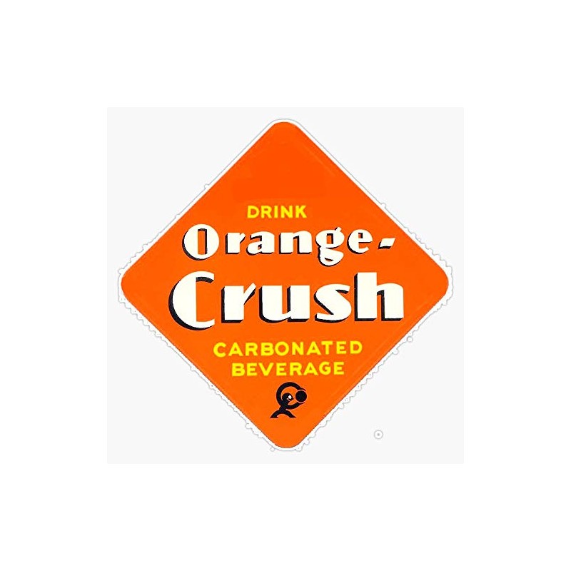 Leyland Designs Retro Orange Crush Soda Design Bumper Sticker Window