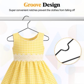 12 Inch Black Kids Baby Hangers 30 Pack, Strong Metal Toddler Hangers for Closet, Space Saving Children Hanger for Clothes Coats Pants (Black, 30)