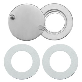 3pc Peephole Cover, Door Viewer Cover with Double-Sided Self-Adhesive Tape Peep Hole Covers Tool Home Security Privacy Protection(Nickel Brushed + 2 Double-Sided Adhesives - 1 Set)