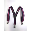 Imai Company Suspenders, S, Kids (Border), Navy Blue x Red,