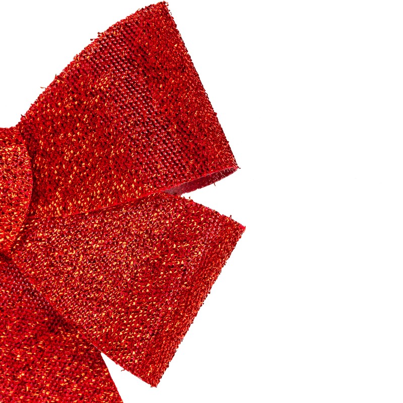 Northlight Tinsel 4-Loop Bow Christmas Decoration, 17", Red