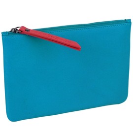 Prime Hide Ladies Leather Zipped Pouch - Sky Blue
