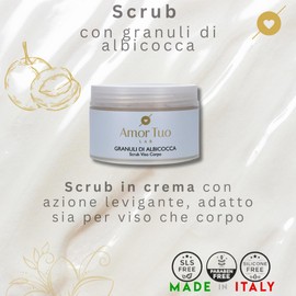 AMOR TUO LAB® | Sanftes Gesichtspeeling für Damen, 250 ml – für alle Hauttypen, mit Mikroperlen aus Aprikosenkernen, Gesichtspeeling mit feuchtigkeitsspendender und aufhellender Wirkung, auch für