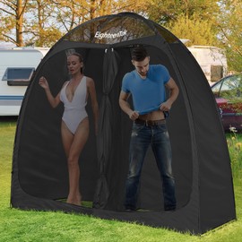 EighteenTek Pop Up Shower Tent Changing Room with Two Rooms - Portable Privacy Dressing Shelter for Outdoor Camping, Events - 83"x43"x80"H