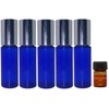 Perfume Studio 5ml Blue Cobalt Glass Roller Bottles with Shiny
