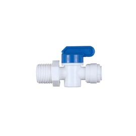 EZRODI 2 Pack Plastic Quick Connect to Male Valve Fitting (3/8 in. O.D. PTC x 1/2 in. MIP Male Threaded, Inline Shut Off Valve)
