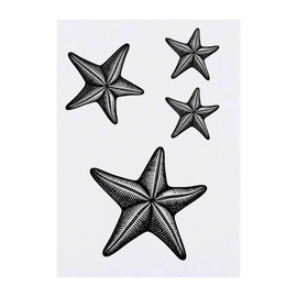 4 x 'Starfish' Temporary Tattoos - Water Resistant, Skin-Safe, Non-Toxic Transfers, Mixed Sizes (TO00070628)