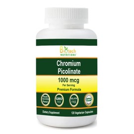 Biotech Nutritions Chromium Picolinate 1000 MCG Serving 120 Vegetable Capsules