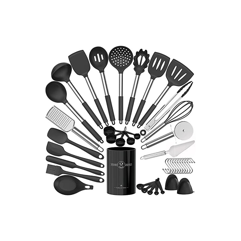 Risom - Utensilios de cocina de silicona, 32-Piezas Juego de