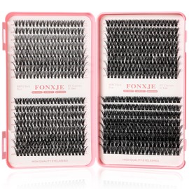 Eyelash Clusters 30D+40D+50D+80D Lash Clusters Wispy Individual Lashes 640PCS C Curl Lash Extension 10-16MM Natural Lashes Clusters DIY Cluster Eyelash Extensions for Beginners