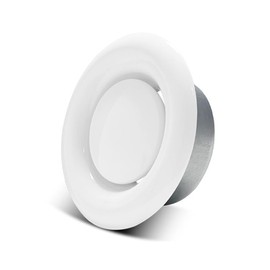 Adjustable Air Vent Cover, 125mm - 5 Inch Round Ceiling Vent Cover White Metal Ventilation Grille for Bathroom Kitchen Toilet Caravan