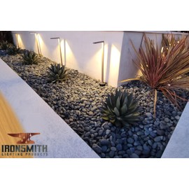 Ironsmith Lighting Products 12V Low Voltage Landscape Path Lights: Brass Wired, Outdoor LED and Halogen Waterproof Garden Lights, L-Shape Bronze for Yard Walkway Driveway, G4 Bulb Not Included