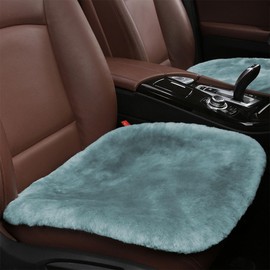 LHDOS Sheepskin Car Seat Cushion, Soft Comfort Winter Driver Seat Cover, Fluffy Faux Fur Front Seat Pad, Car Seat Protector Pad for Office Chair, Universal Interior Accessory for Car SUV Truck (Grey)