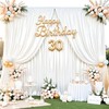 White Satin Backdrop Curtains 2 Panels - Glitter Photo Drapes