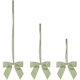Meseey 30pcs 3 Inch 5 Inch 8 Inch Stretch Elastic Loops with Pre-Tied Ribbon Bows for Gift Wrapping,Baby Showers,Weddings,Christmas Boxes(Sage Green)