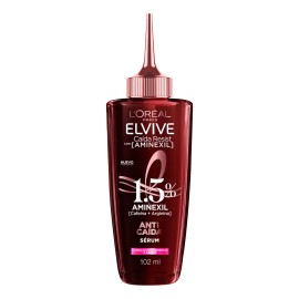 L'Oréal Paris Sérum capilar anti quiebre con 1.5% Aminexil Elvive Caída Resist, 10 veces menos pelo en el cepillo para cabello con tendencia a la caída, 102ml