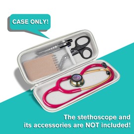 ProCase 聴診器ケース 収納ポーチ バッグ 耐衝撃 ハードEVAカバー キャリングケース 小物用メッシュポケット 適用モデル：リットマン Cardiology III, Classic III, Classic II, Lightweight II S.E. -グレー