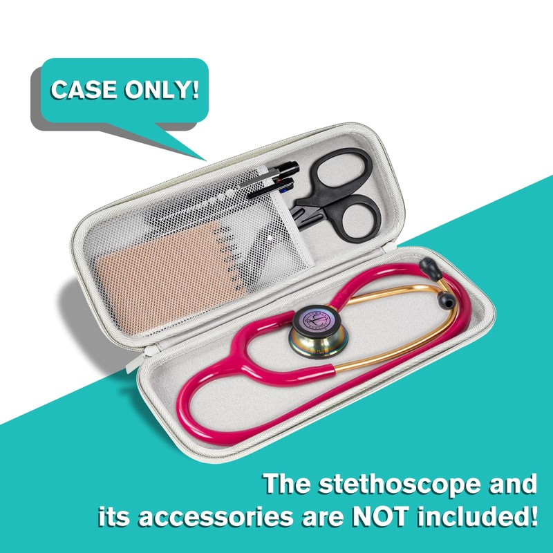 ProCase 聴診器ケース 収納ポーチ バッグ 耐衝撃 ハードEVAカバー キャリングケース 小物用メッシュポケット 適用モデル：リットマン Cardiology