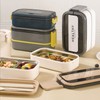 Double Layer Bento Box 316 Stainless Steel Compartment Portable Lunch