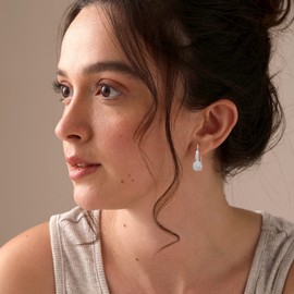 LeCalla 925 Sterling Silver Flower Multi White Vintage Cubic Zirconia Drop Dangle Earrings for Women 27mm