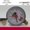 Schläfer 0930163 Hydraulic Pressure Gauge Vertical Radial Connection 1/4 Inch