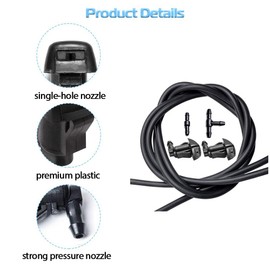 Unifizz Front Windshield Washer Nozzles Kit Replaces OEM# 85381-AE020 Washer Jet and Fluid Hose with Connector for Toyota 2004-2010 For Sienna 2005-2012 for Corolla 2004-2008