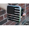 eVerHitch 2 Inch USA Black and Chrome Flag Hitch Cover